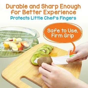 NutriChef 3-Piece Nylon Kitchen Baking Knife Set - Children's Cooking Knives, Safe to Use, Firm Grip, Serrated Edges, Kids' Knives, Protects Little Chef's Fingers, Good For Cutting Food & Vegetables