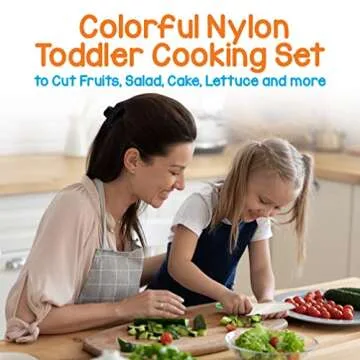 NutriChef 3-Piece Nylon Kitchen Baking Knife Set - Children's Cooking Knives, Safe to Use, Firm Grip, Serrated Edges, Kids' Knives, Protects Little Chef's Fingers, Good For Cutting Food & Vegetables