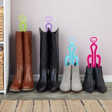 Juvale 10 Pack Boot Shapers for Tall Boots - Folding Shoe Tree, Support Stand, Stand Up Shoe Insert - Shaper Pack for Women and Men (13 Inch)