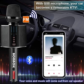 BONAOK G50 Karaoke Microphone - Portable & Powerful Karaoke Fun