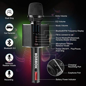 BONAOK G50 Karaoke Microphone - Portable & Powerful Karaoke Fun