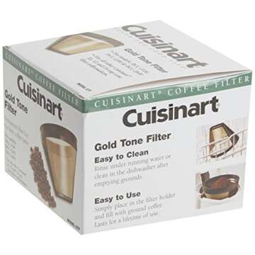 Cuisinart GTF Gold Tone Coffee Filter, 10-12 Cup Cone, Burr Mill