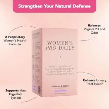 Vitamin Bounty Women's Pro-Daily Probiotic - Supports Vaginal, Digestive & pH Balance, 10 Billion CFUs, 5 Strains + Cranberry - 60 Capsules