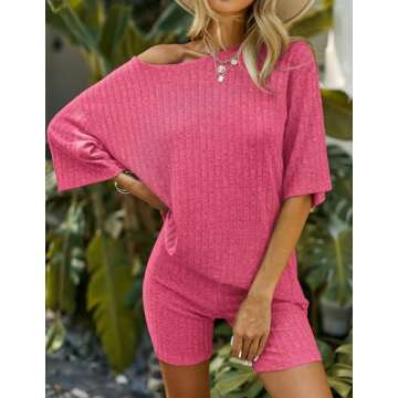 Ekouaer Comfortable 2 Piece Lounge Sets for Women