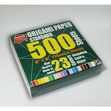 Taro's Premium Origami Paper - 500 Sheets, 23 Colors