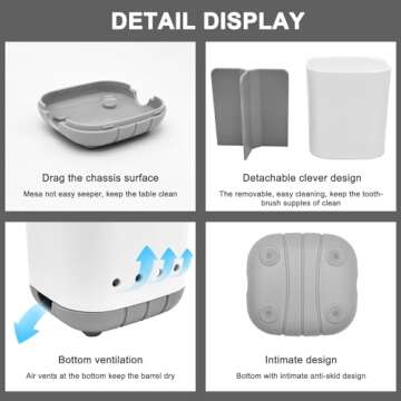 Multi-functional Toothbrush Holder - Easy to Clean & Durable