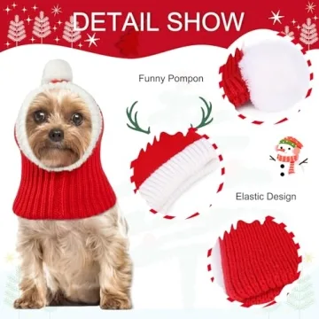 NACOCO Crocheted Winter Dog Snood with Pompon