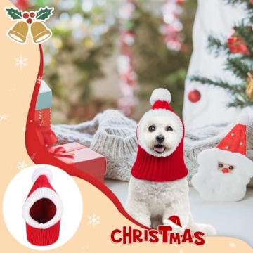 NACOCO Crocheted Winter Dog Snood with Pompon