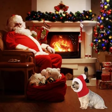 NACOCO Crocheted Winter Dog Snood with Pompon