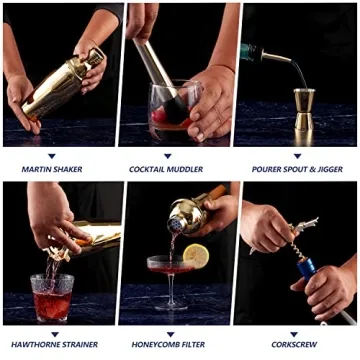 JNWINOG 11-Piece Cocktail Shaker Set for Bartending