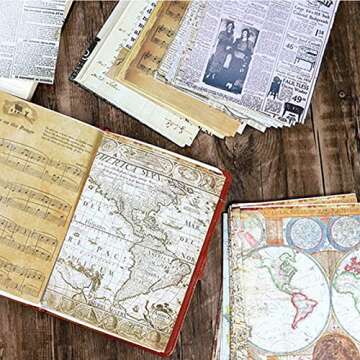 150Pcs Vintage Journaling Scrapbooking Papers Vintage Journaling Supplies Craft Kits for Junk Journa...