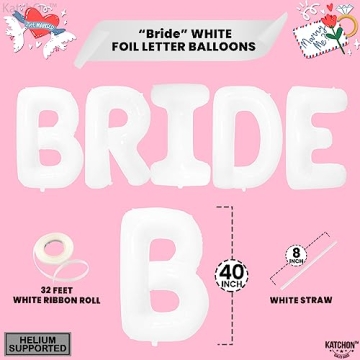 KatchOn Giant Bride Balloons | 40 Inch Bachelorette Decorations