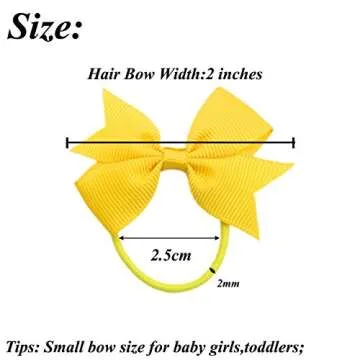 Charming Baby Hair Ties with Bows - 50pcs in Colorful Sets