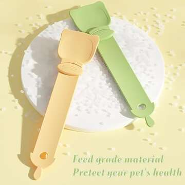 2PCS Cat Strip Feeder, Cat Strip Squeeze Spoon, Cat Claw Shaped Cat Food Can Spoon, Multifunctional Lickable Wet Cat Treat Dispenser for Cat Liquid Snack Cat Feeding Food Storage(Orange)