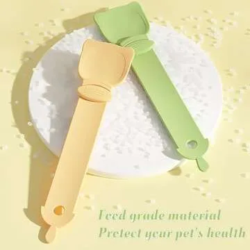 2PCS Cat Strip Feeder, Cat Strip Squeeze Spoon, Cat Claw Shaped Cat Food Can Spoon, Multifunctional Lickable Wet Cat Treat Dispenser for Cat Liquid Snack Cat Feeding Food Storage(Orange)