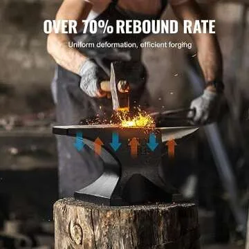 VEVOR Single Horn Anvil 66Lbs for Blacksmithing and Metalworking