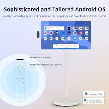 ApoloSign 32-Inch Smart Screen 1080p Portable Monitor with Touch Screen, Android OS(Support Google Store), Built-in Battery(4-6H), Full Swivel Rotation, Voice Remote Control