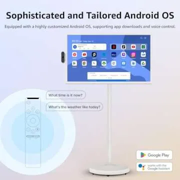 ApoloSign 32-Inch Smart Screen 1080p Portable Monitor with Touch Screen, Android OS(Support Google Store), Built-in Battery(4-6H), Full Swivel Rotation, Voice Remote Control