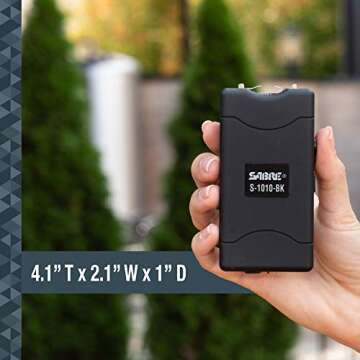 SABRE 2-in-1 Stun Gun with LED Flashlight, Self Defense Stun Gun with Painful 1.160 µC Charge, 120 Lumens, Rechargeable Battery, Easy to Use Safety Switch, Belt Holster for Quick Access