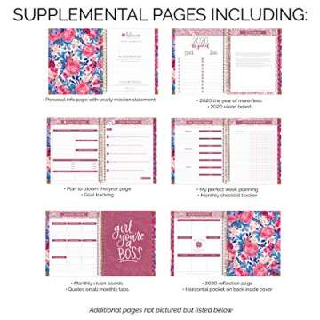 bloom daily planners 2020 Hardcover Calendar Year Goal & Vision Planner (January 2020 - December 2020) - Monthly/Weekly Column View Agenda Organizer - 7.5" x 9" - This Year is for Blooming