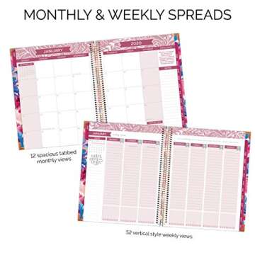 bloom daily planners 2020 Hardcover Calendar Year Goal & Vision Planner (January 2020 - December 2020) - Monthly/Weekly Column View Agenda Organizer - 7.5" x 9" - This Year is for Blooming