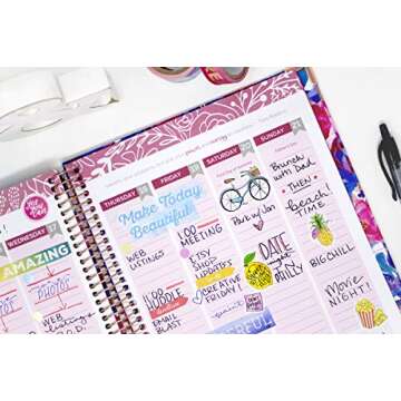 bloom daily planners 2020 Hardcover Calendar Year Goal & Vision Planner (January 2020 - December 2020) - Monthly/Weekly Column View Agenda Organizer - 7.5" x 9" - This Year is for Blooming