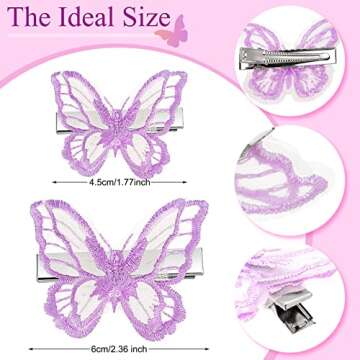 Elegant WILLBOND 18 Pieces Butterfly Hair Clips Set