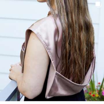 MONII Hair & Makeup Cape - Cotton & Satin, Anti-Frizz, Water Absorbent, Dry with Ease, Comfort & Protection for Self-Care