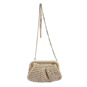 Stylish Molodo Women Straw Crossbody Clutch Purse
