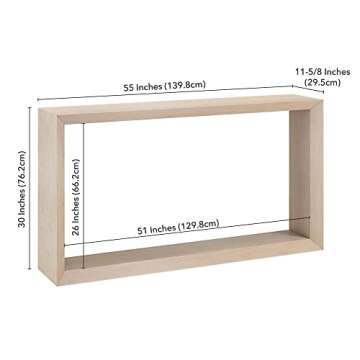 Henn&Hart 55" Console Table - Elegant Alder White Design