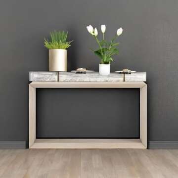 Henn&Hart 55" Console Table - Elegant Alder White Design