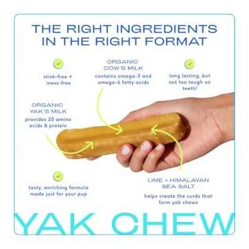 Native Pet Yak Chews for Dogs (5 Small Chews) & Yak Chews for Dogs (3 Medium Chews) - All Natural Dental Chew for Dogs Made with Yak Cheese for Aggressive Chewers