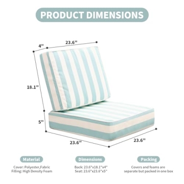 LebenLiebe Outdoor Seat Cushions Set - Stylish Comfort