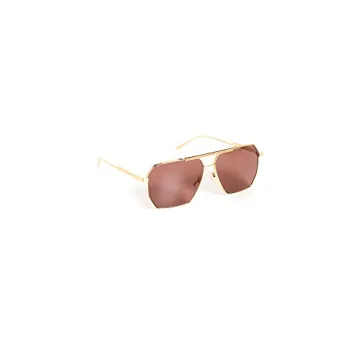 Bottega Veneta Geometric Navigator Sunglasses - Luxurious Gold Frames
