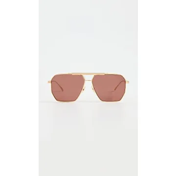 Bottega Veneta Gold Geometric Navigator Sunglasses - Luxury Style