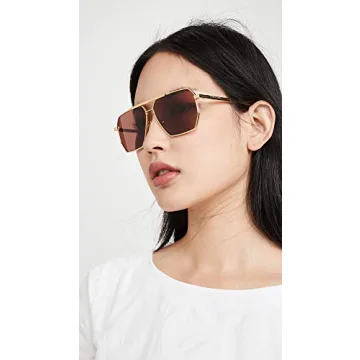 Bottega Veneta Gold Geometric Navigator Sunglasses - Luxury Style