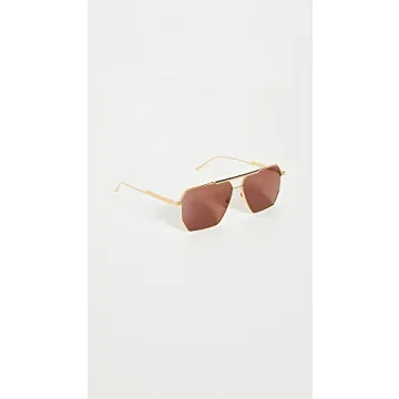 Bottega Veneta Gold Geometric Navigator Sunglasses - Luxury Style