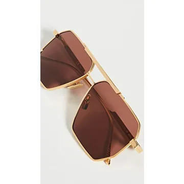 Bottega Veneta Gold Geometric Navigator Sunglasses - Luxury Style