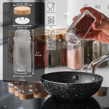 SUROQUE Spice Jar Set 24pcs High-Quality Glass Jars