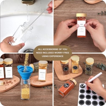 SUROQUE Spice Jar Set 24pcs High-Quality Glass Jars
