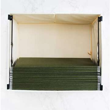 White Linen File Box | Storage Box | File Organizer | Document Organizer | File Storage | Storage Box with Lid | Decorative Storage Box | File Cabinet for Case Files | Portable File Box | Storage Bin