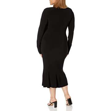 Norma Kamali Women's Turtleneck Fishtail Dress, Black, XS