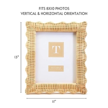 Stylish Two's Company Rattan Photo Frame - Rustic Décor