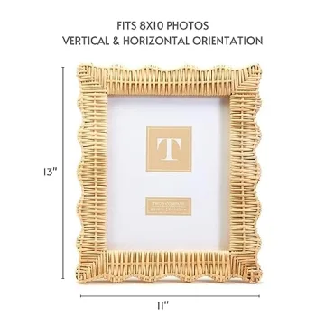 Stylish Two's Company Rattan Photo Frame - Rustic Décor