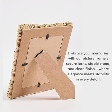 Stylish Two's Company Rattan Photo Frame - Rustic Décor