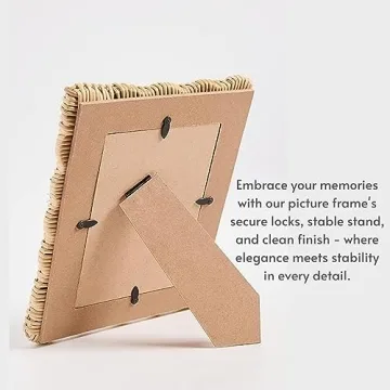 Stylish Two's Company Rattan Photo Frame - Rustic Décor