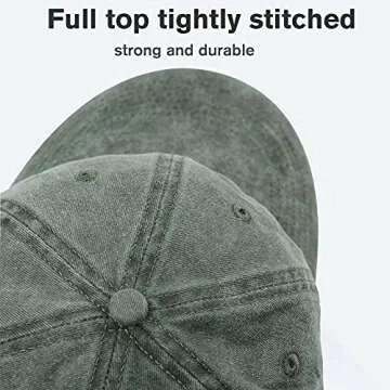 HH HOFNEN Men Women Washed Distressed Twill Cotton Baseball Cap Vintage Adjustable Dad Hat (#2 Black+White+Army Green)