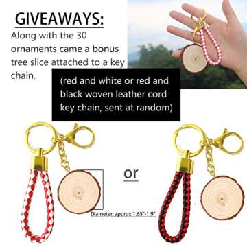 SENMUT Wood Slices 30 Pcs 3.5-4.0 inch Natural Rounds Unfinished Wooden Circles Christmas Wood Ornaments for Crafts Wood Kit Predrilled with Hole Wood Coasters Craft Supplies for DIY and Painting