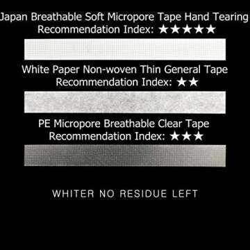 EMEDA Eyelash Extension Eye Tape 8 Rolls White Paper Breathable Micropore Fabric Medical Tape Under Eye for Lash Extensions Supplies Individual Eye Lashes Tools (8 Rolls 7m Each Roll)