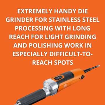 Fein 350W Long-Neck Die Grinder with Variable Speed, Innovative Collets and Dust Protection for Stainless Steel Processing - GSZ 4-90 EL - 72232560090